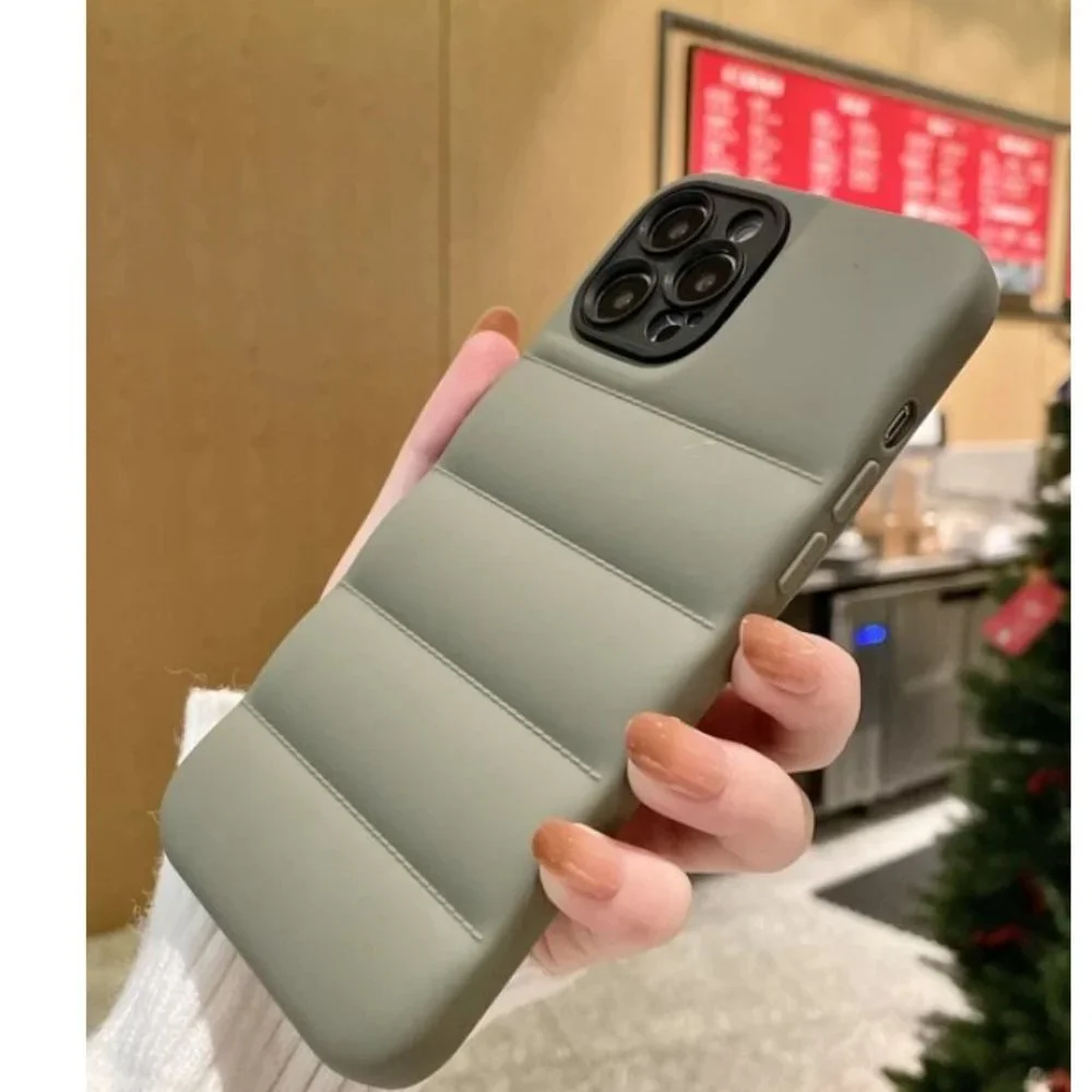 NEW iPhone 13/Pro/Max Plain Puffer Lens Protection iPhone case
